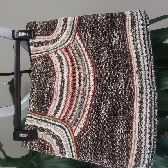 Zara woven multicolored embellished tweed mini skirt, size S - Picture 5 of 9